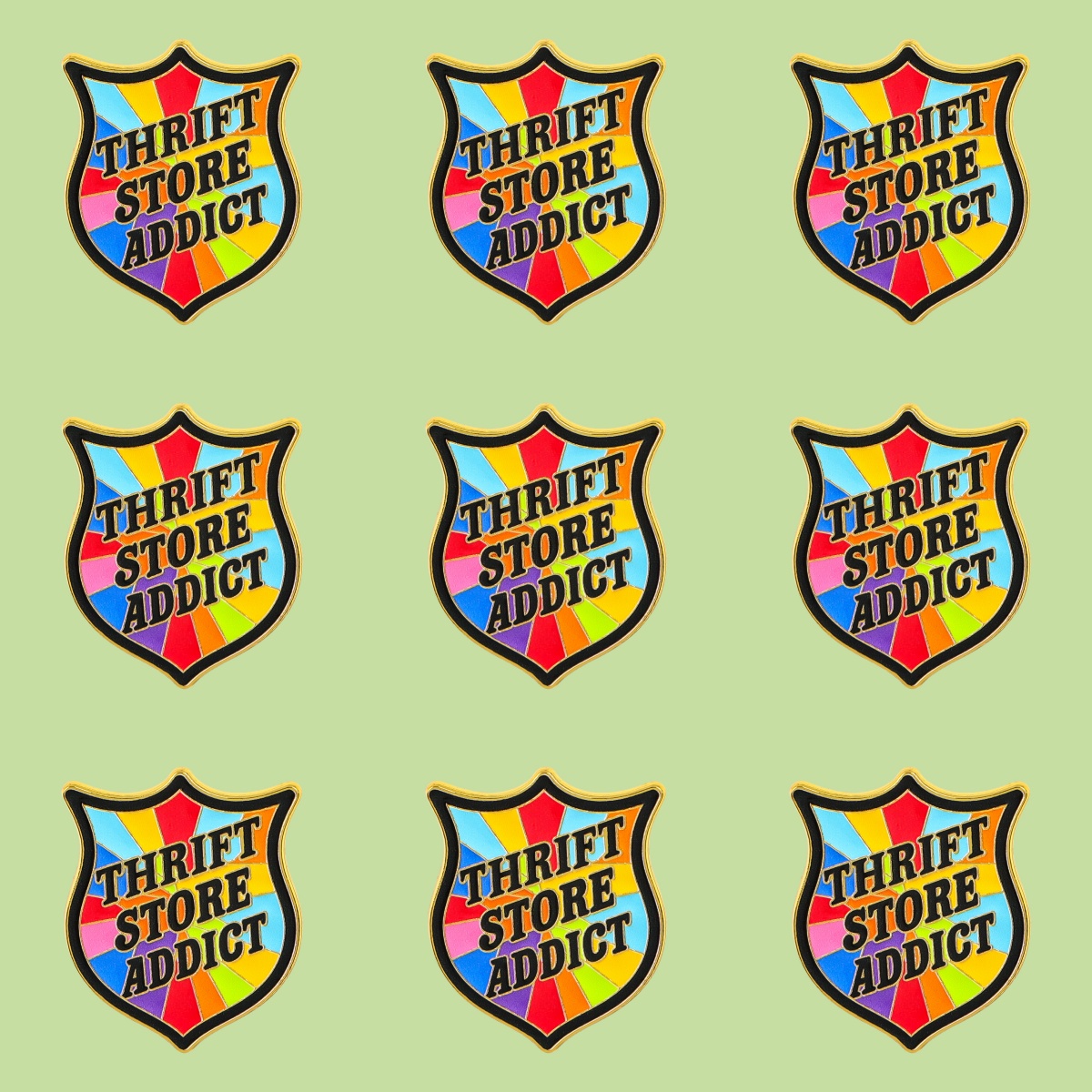Thrift Vintage Fashion Usa - 9 قطع/مجموعة دبابيس معدنية مطلية بالمينا