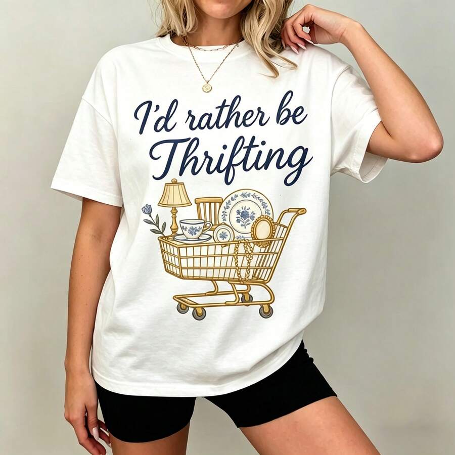 Thrift Vintage Fashion Usa - [تي شيرت بتصميم جرافيك] قميص مصنوع