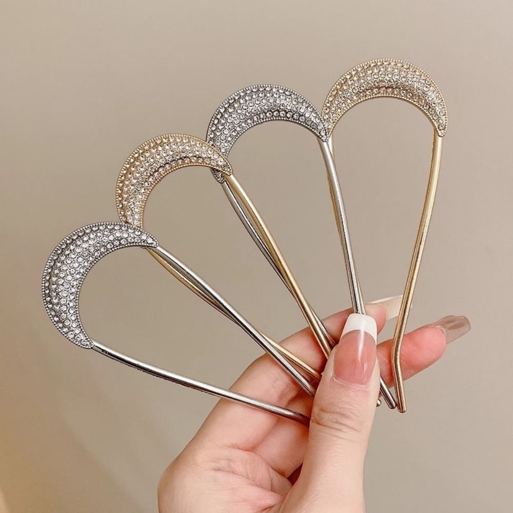 Vintage Style Women Fashion - 1/2 قطعة دبابيس الشعر الكريستال على