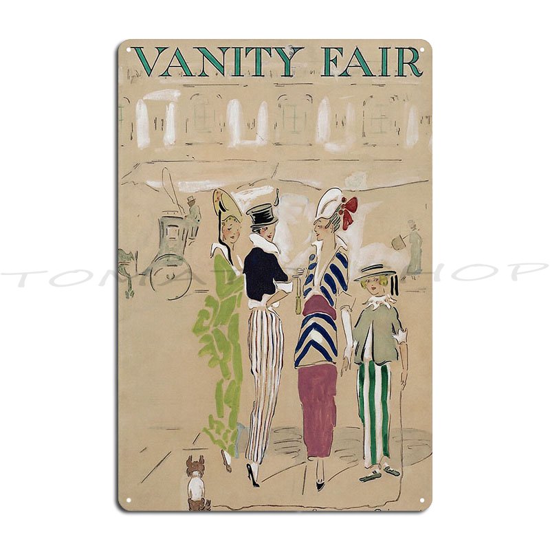 Vintage Fashion Magazine Covers - لوحة معدنية بتصميم غلاف مجلة أزياء