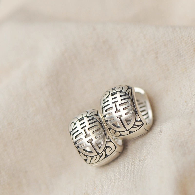 925 أقراط فضية عصرية ريترو مات - مراجعة Vintage Fashion Ornaments وسعره