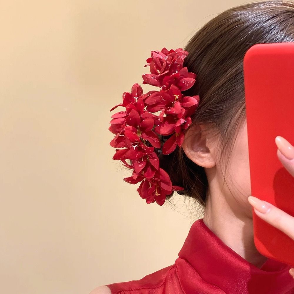 دبوس شعر على شكل وردة حمراء، ز - مراجعة Vintage Fashion Ornaments وسعره