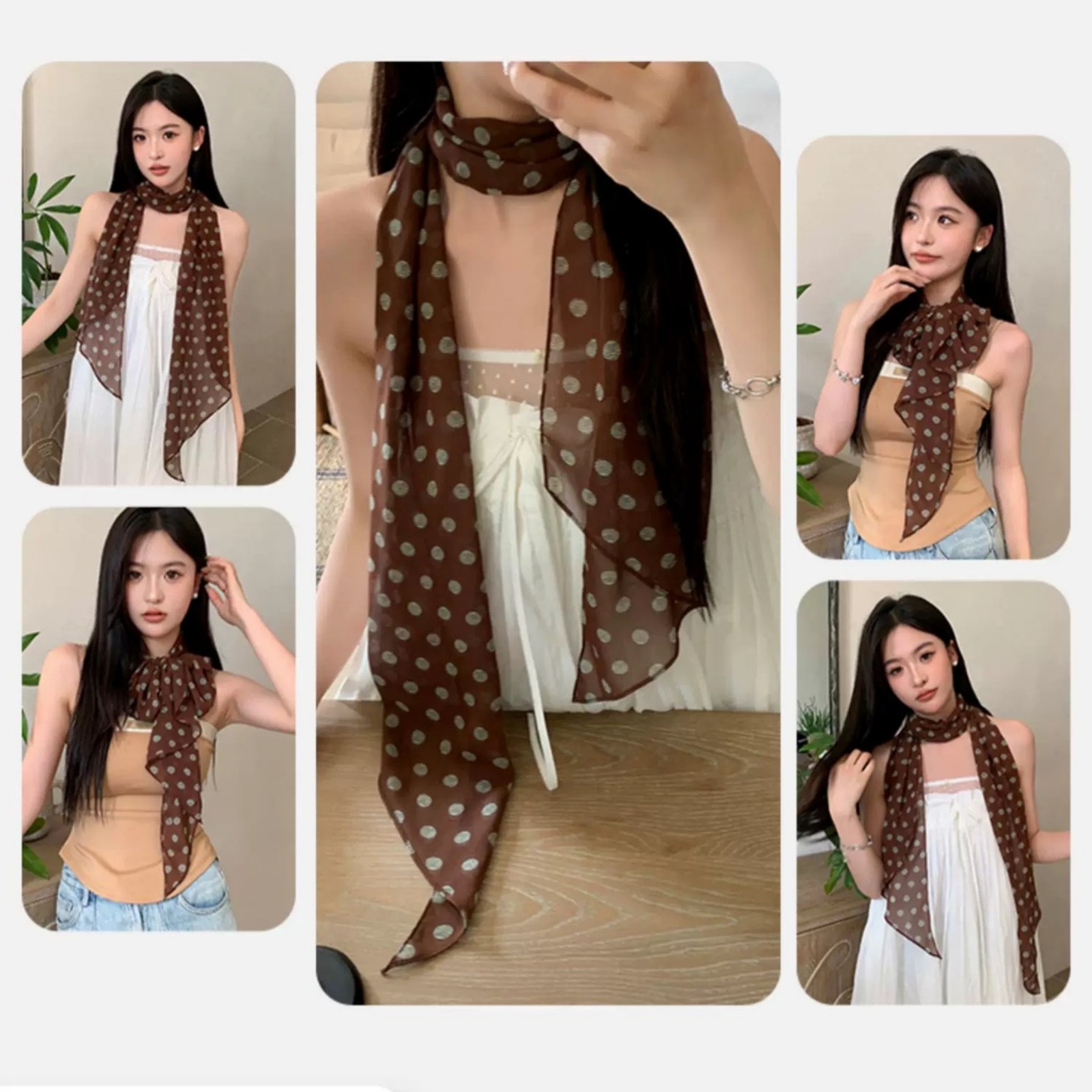 وشاح شيفون منقط عتيق الطراز لل - مراجعة Vintage Fashion Wear وسعره