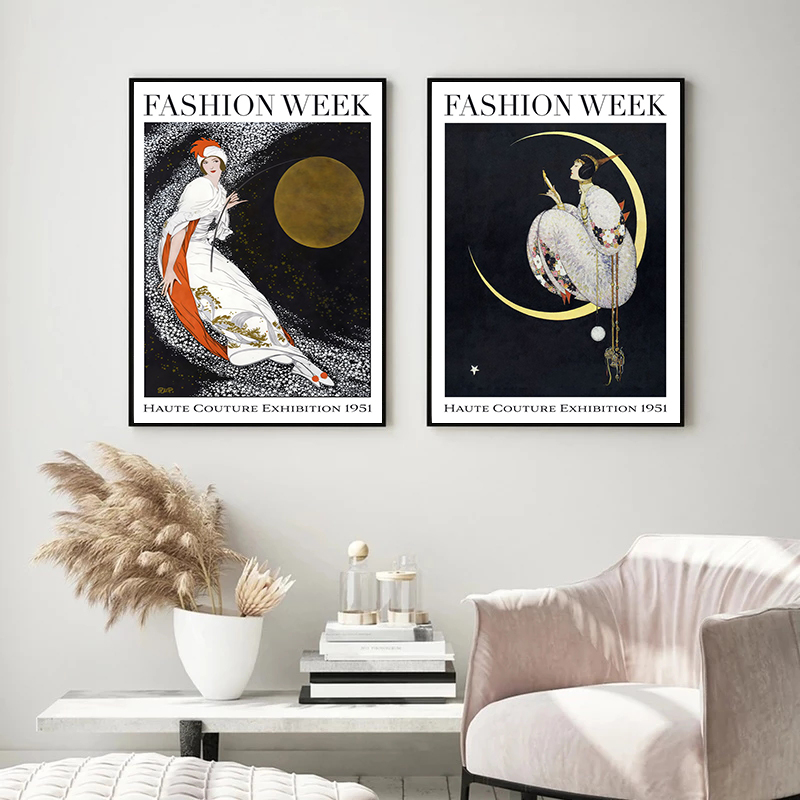 لوحة قماشية بتصميم غلاف مجلة أ - مراجعة Vintage Fashion Magazine Covers وسعره
